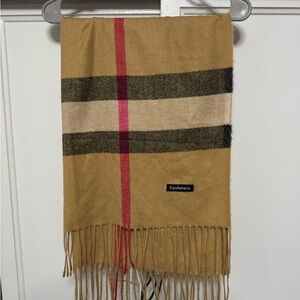Tan and Red Women's Scarf
